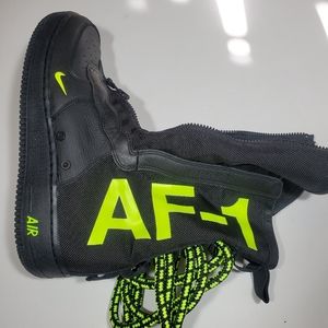 Nike SF AF1 HI Black/Volt-Black mens size 11